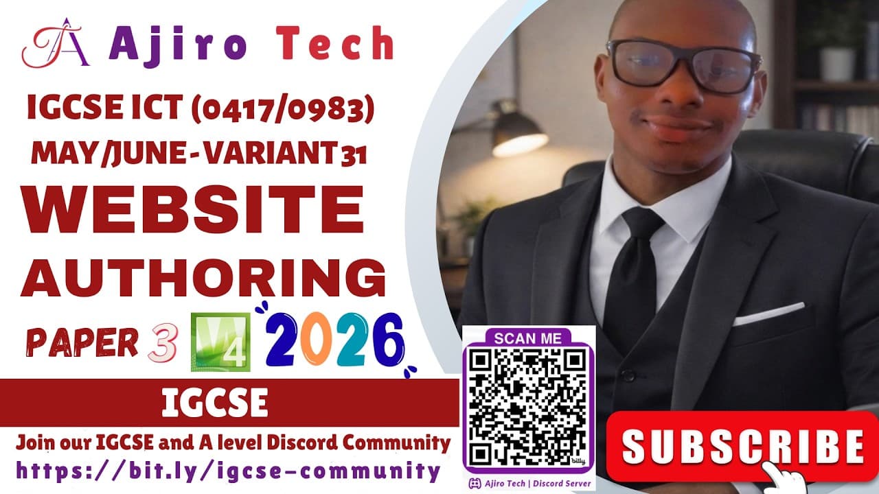 IGCSE ICT (0417/0983) - WEBSITE AUTHORING