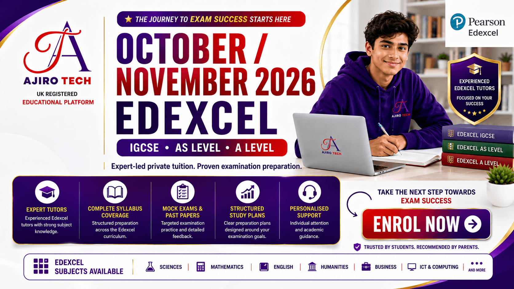 Edexcel October/November examination series preparation at Ajiro Tech