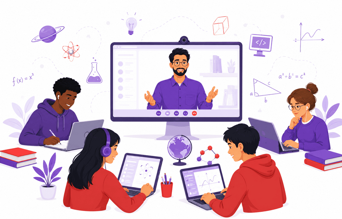 Students learning online
