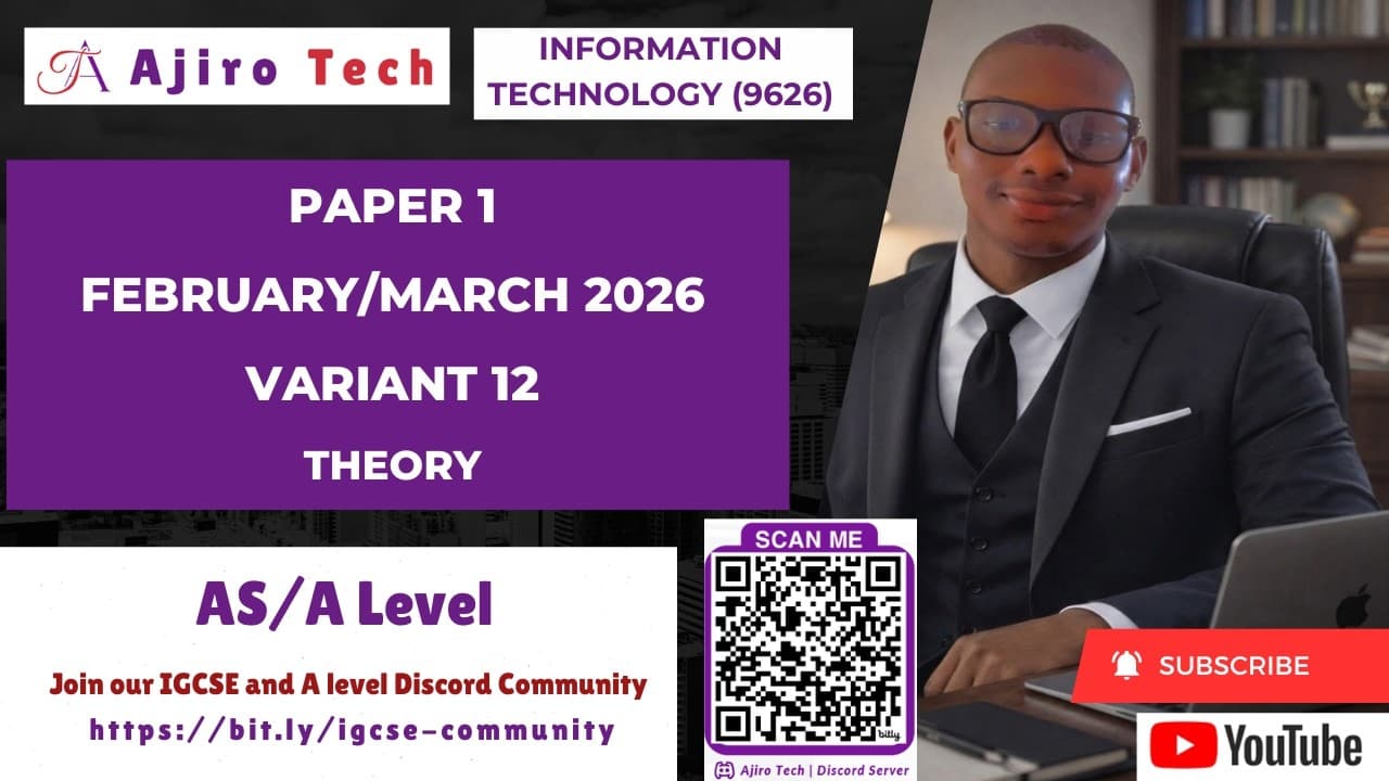 AS LEVEL INFORMATION TECHNOLOGY (9626)