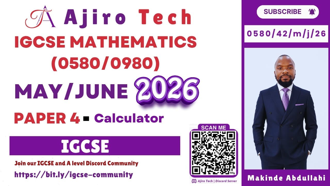 CAMBRIDGE IGCSE MATHEMATICS (0580/0980)