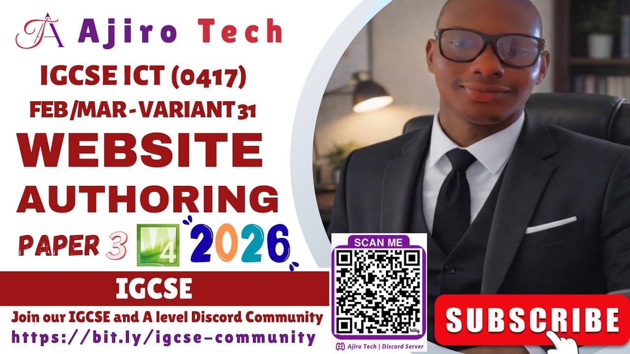 IGCSE ICT (0417/0983) - WEBSITE AUTHORING