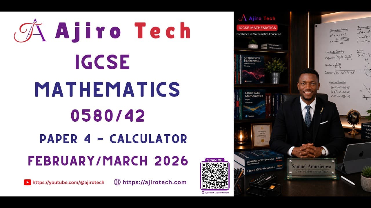 CAMBRIDGE IGCSE MATHEMATICS (0580/0980)