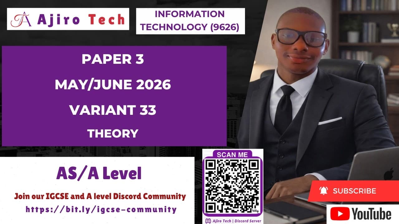 A LEVEL INFORMATION TECHNOLOGY (9626)
